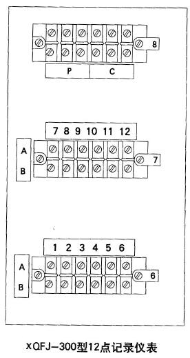 XWFJ-300、XQFJ-300型儀表外接線(xiàn)端子圖